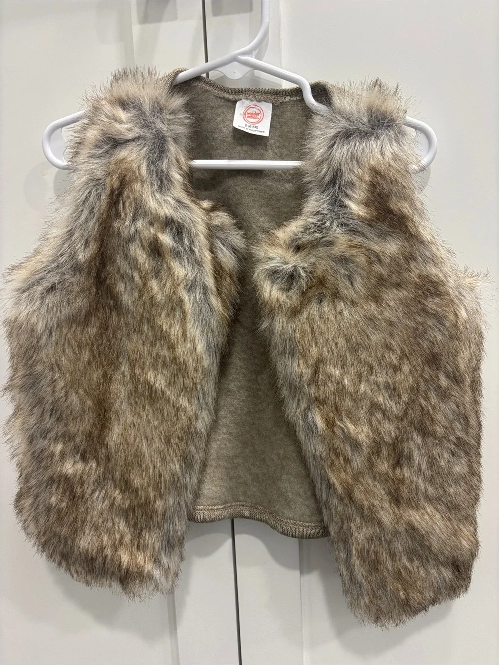 Faux Fur Vest for Kids - Brown
